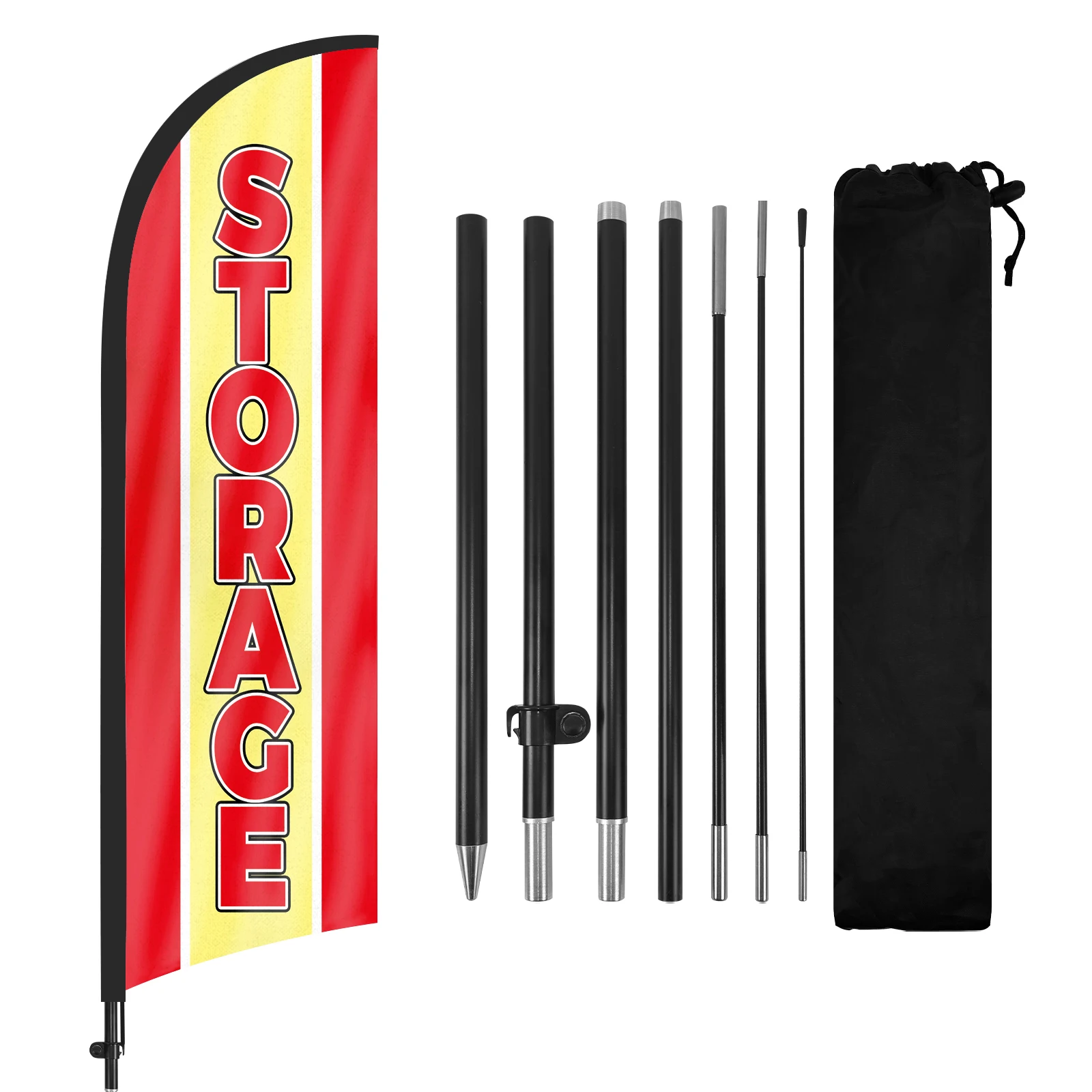 FSFLAG 1PCS 280CM The Storage Feather Flag with Flagpole Advertising Outdoor Banner Decoration for Businesse and Storefront