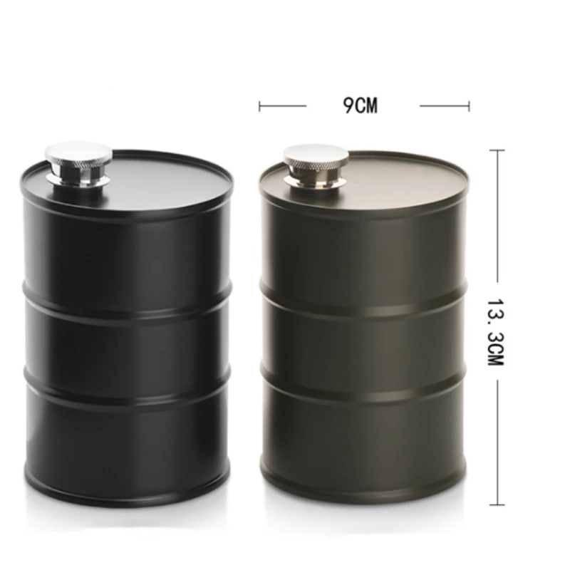 25oz 750ml Vodka Oil Drums Bottle Whisky Flagon Oil Barrel Vodka Whiskey Jug Portable Stainless Steel Alcohol Liquor Hip Flask