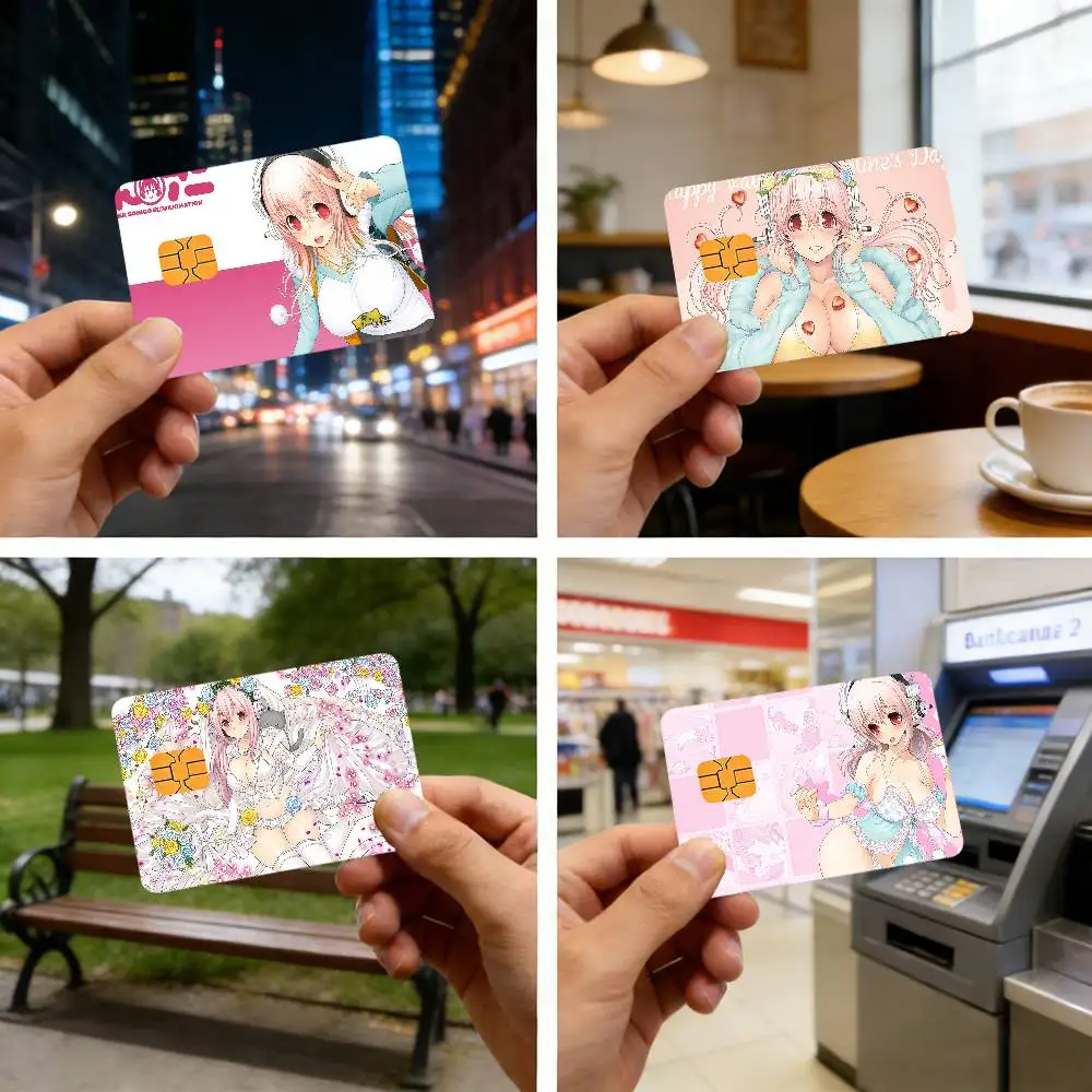 Super S-Sonico CUTE Credit Card Stickers Bank Cards Public Transport Cards Waterproof And Scratch-Resistant Protective Film