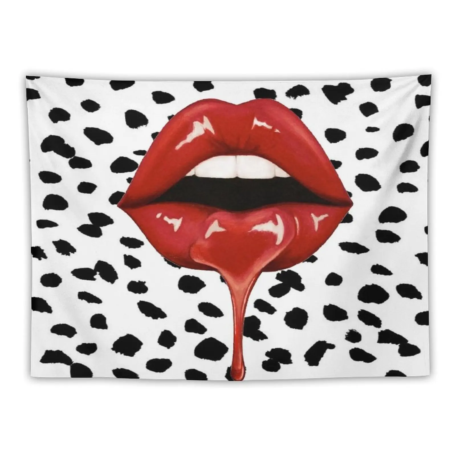 Drippy Lips Tapestry Aesthetic Room Decor Korean Carpet Wall Decoration Wall Room Design Tapestry