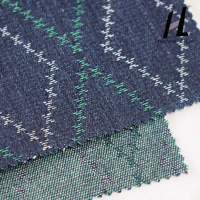 Модный стиль, жаккардовая джинсовая ткань с клетчатым принтом для одежды, юбки, брюк, ткань ручной работы «сделай сам», оптовая продажа