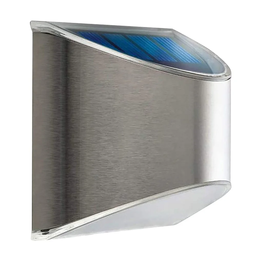 

Solar Wall Outdoor Waterproof Led Garden Lamp For Yard Courtyard Fence Waterproof Wall Lamp Pathway Lighting Decor Silver