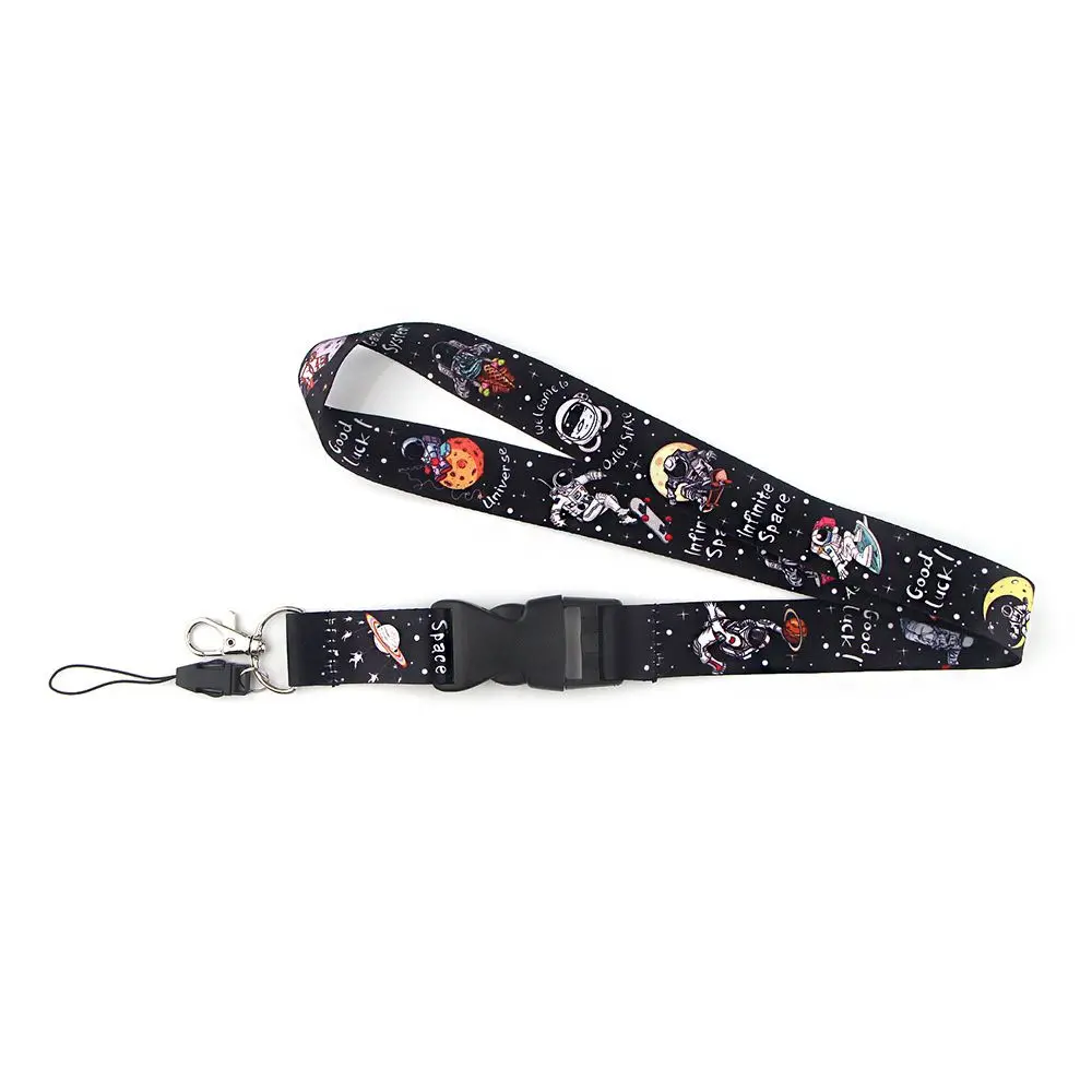 Phone Hang Rope Phone Lanyard Hang Rope Mobile Phone Strap Outer Space Neck Straps Stars Pattern Hang Ropes Astronauts Lanyard