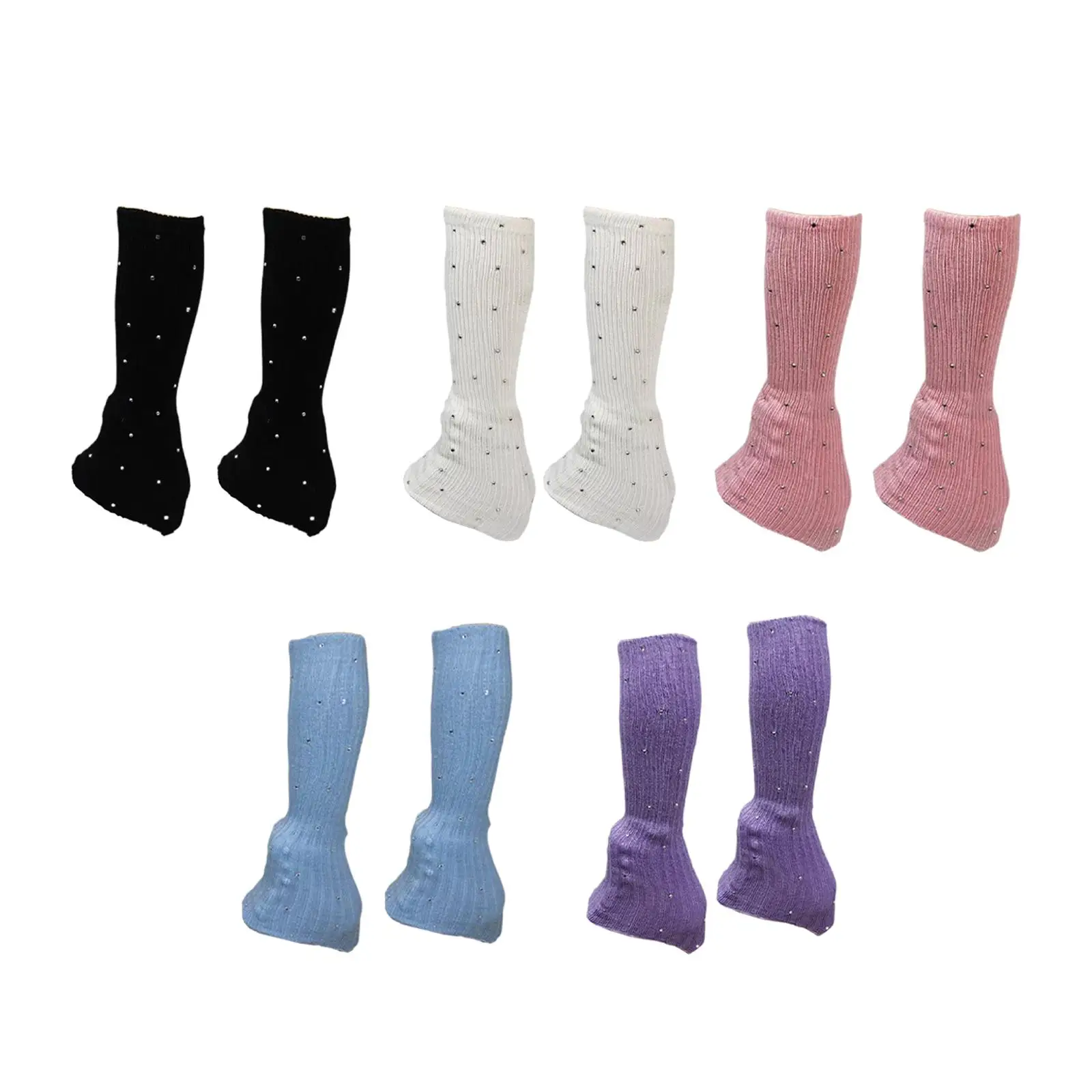 Ice Skating Leg Warmers Decor Skating Socks Knitting Long Leg Warmers for Over Knee Yoga Workout Training Cold Weather Sports