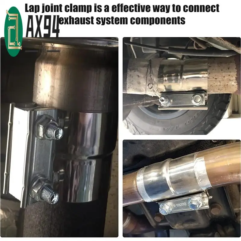 

AX94-Exhaust Clamp, Lap Joint Exhaust Band Clamp Sleeve Coupler Stainless Steel (2Pcs)