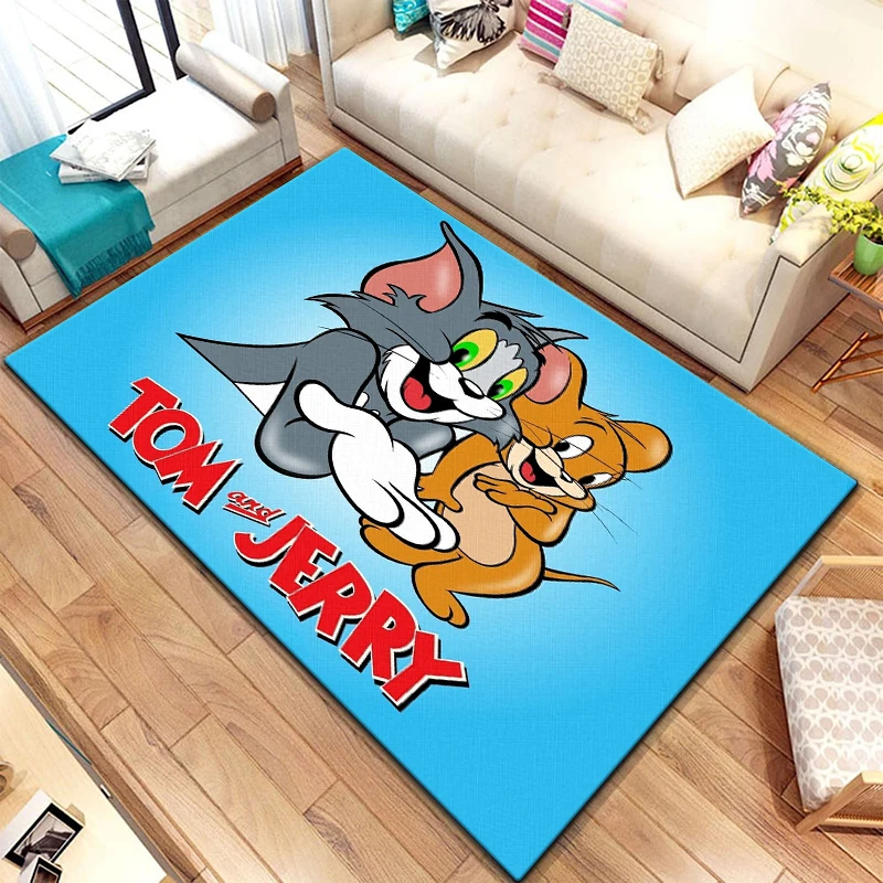 Tom and Jerry Miniso Cartoon HD Printed Carpet for children,Living room Bedroom floor mat Kitchen mat Children\'s Bedroom Mat