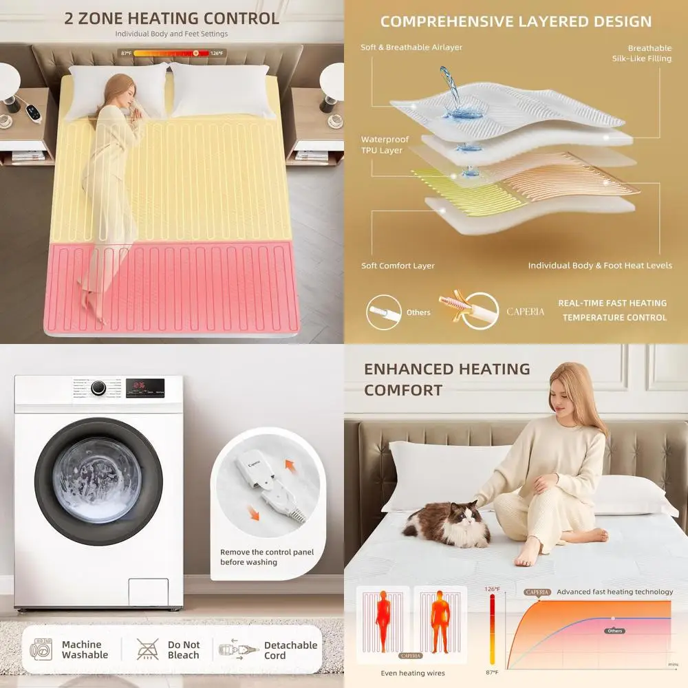 

Waterproof Twin Size Heated Mattress Pad with 9 Heat Settings, 1-12H Auto-Off, Deep Pocket, Fast Warming, Washable 39x75