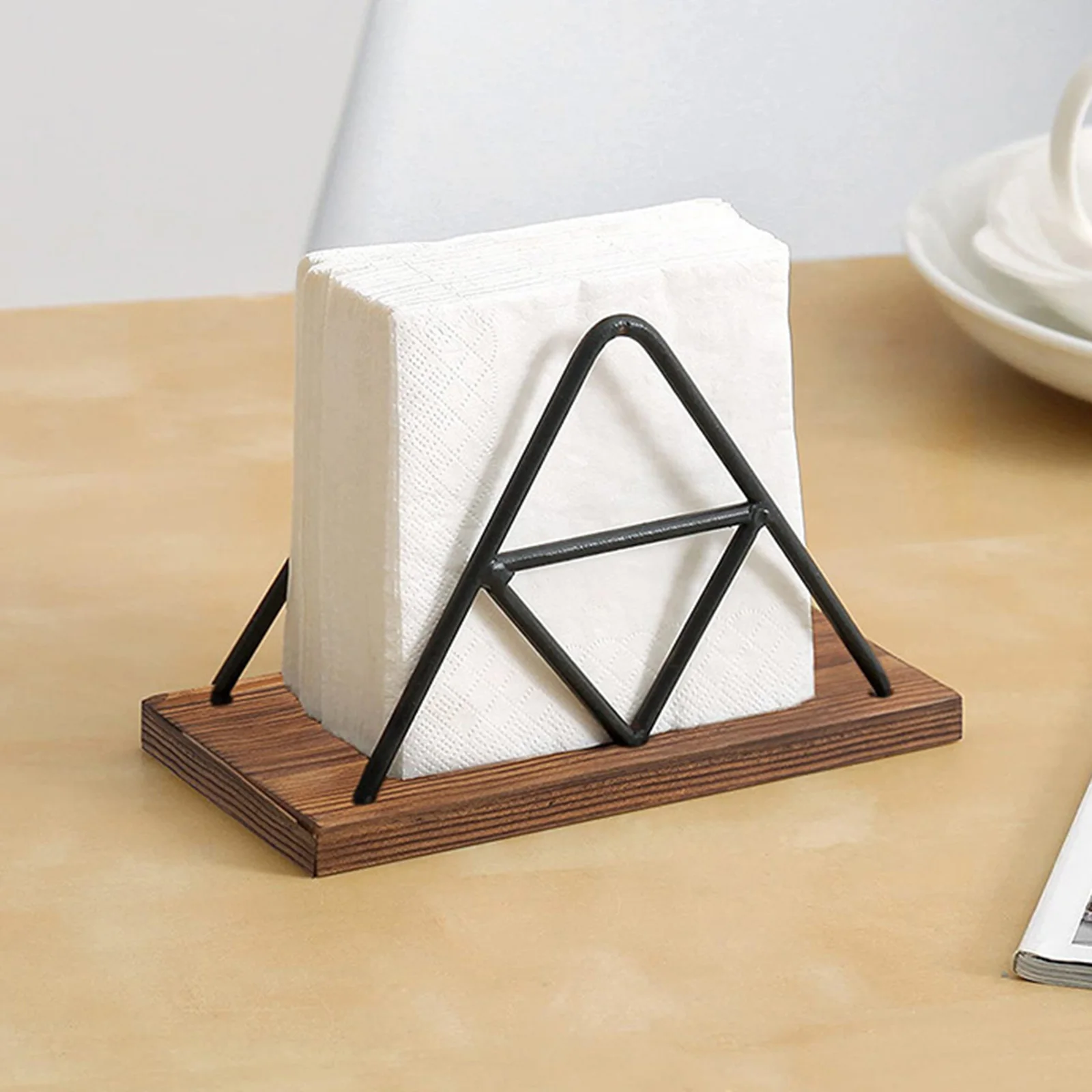 Modern Napkin Holder Tabletop Tissue Rack Paper Tissue Dispenser Desktop Organizer for Kitchen Dining Desk