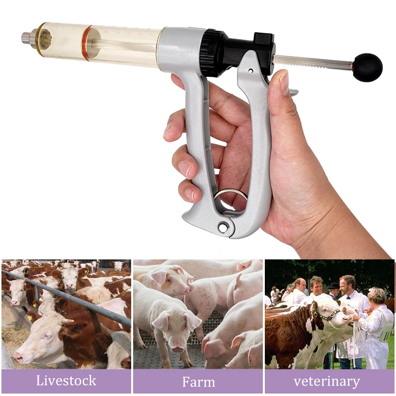 25ml/50ml Semi-Automatic Continuous Syringe Adjustable Vaccine Injector Veterinary Chicken Sheep Horse Special New Products