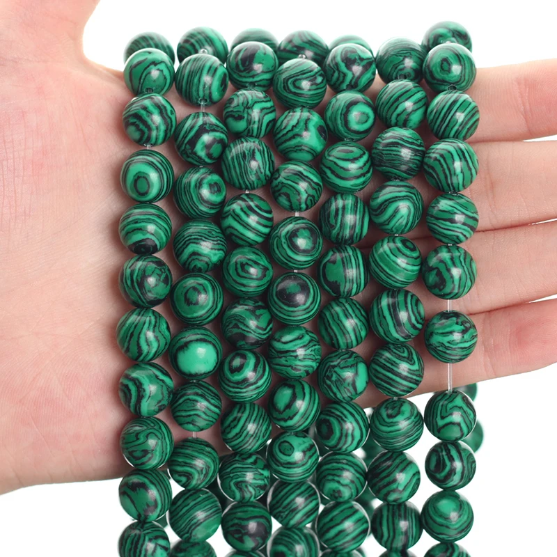 Malachite Stone Beads 4 6 8 10 mm Malachite Round Loose Beads For Jewelry Making DIY Bracelet Necklace