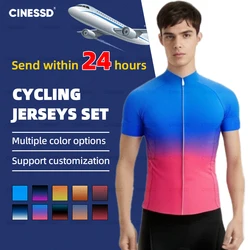 Cycling Jersey Bib Set Men Bike Top MTB Bicycle Shirt Mountain Road Riding Clothing Summer Short Sleeve Clothes Maillot Ciclismo