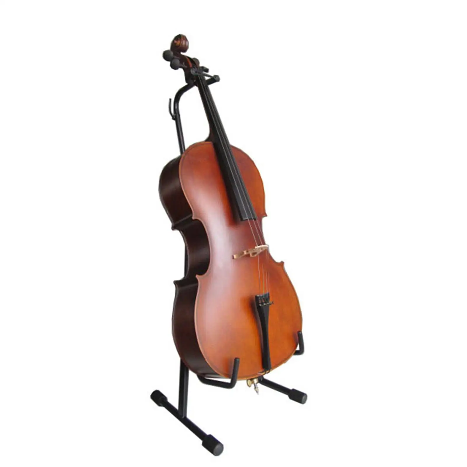 Metal Cello Display Stand with Hook Folding Tripod Black Color Sturdy Easily