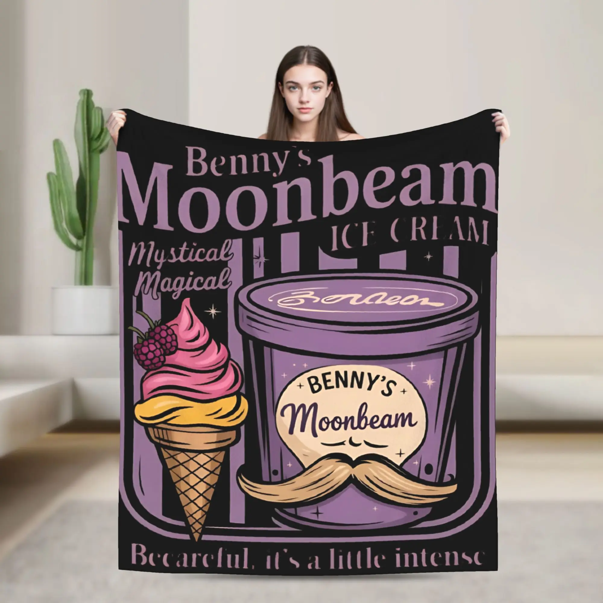

Одеяло Benson Boone Moonbeam с мороженым и пародиями, флисовое супер мягкое одеяло для дивана, спальни, ковер