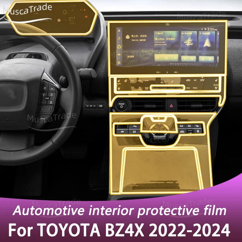 

Для TOYOTA BZ4X 2022 2023 2024 Защитная пленка для экрана автомобильного интерьера ТПУ против царапин панель коробки передач навигация приборной панели