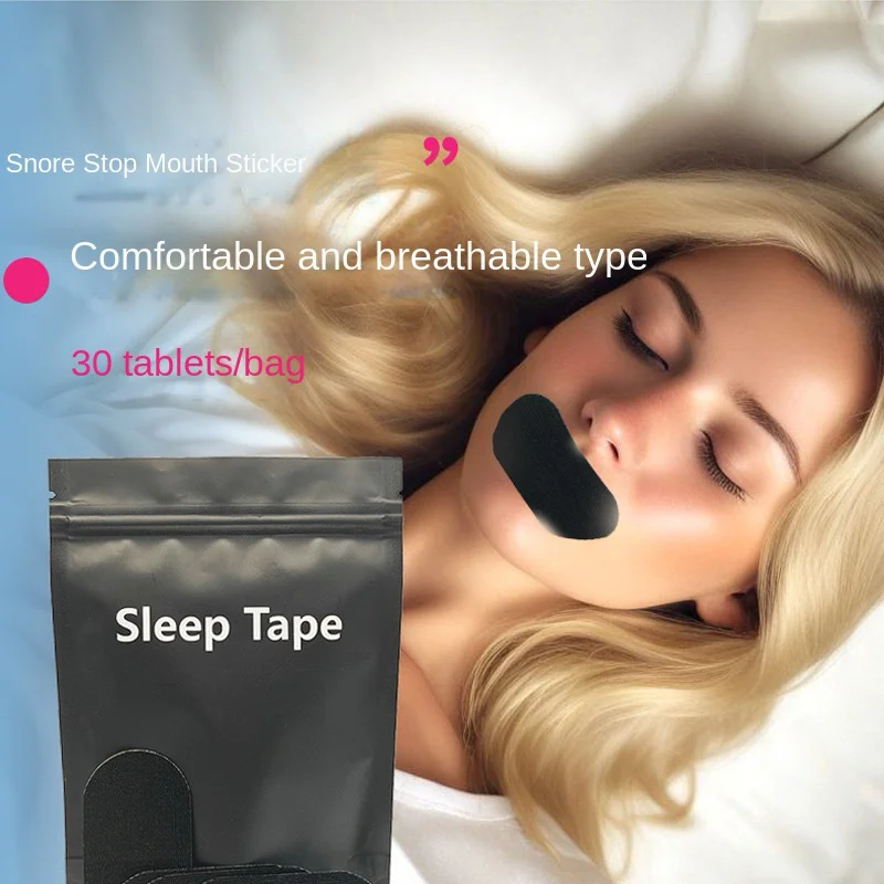 30pcs/bag Anti Snoring Mouth Tape Adult Night Sleeping Mouth Breath Improvement Reduce Dry Mouth Promote Nose Breathing Sticker