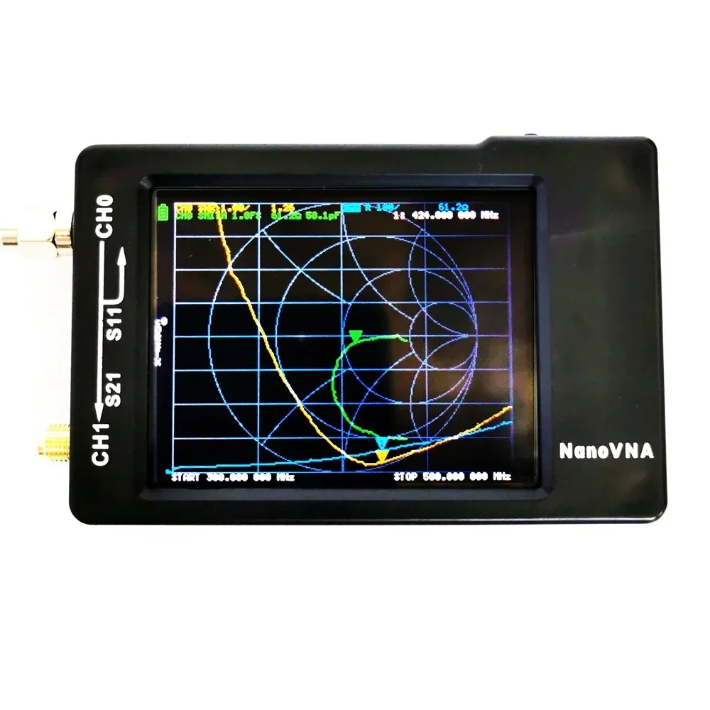 NanoVNA-H 1,5 GHz tragbarer Vektor-Netzwerkanalysator mit 2,8-Zoll-LCD, HF/VHF/UHF/UV-Antennenanalysator, Spektrumanalysator und SD-Kartensteckplatz
