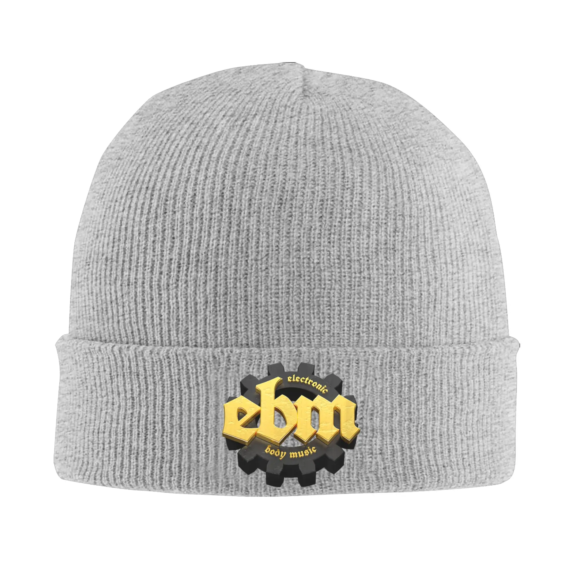 Electronic Body Music EBM Knitted Hat Women Men Skullies Beanies Autumn Winter Hot Sale Hats Acrylic Gear Dark Wave Crochet Cap