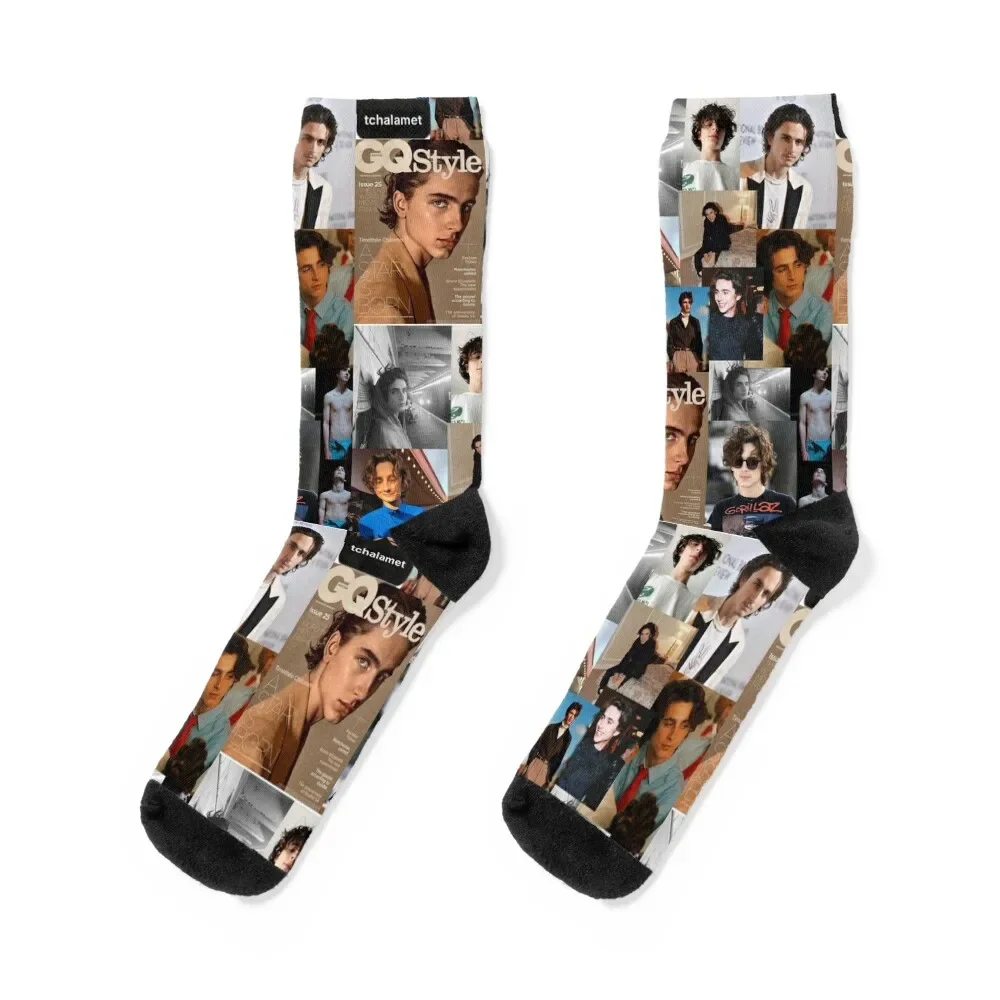 

timothée chalamet collage Socks anti-slip Sports gift funny gift Men's Socks Women's