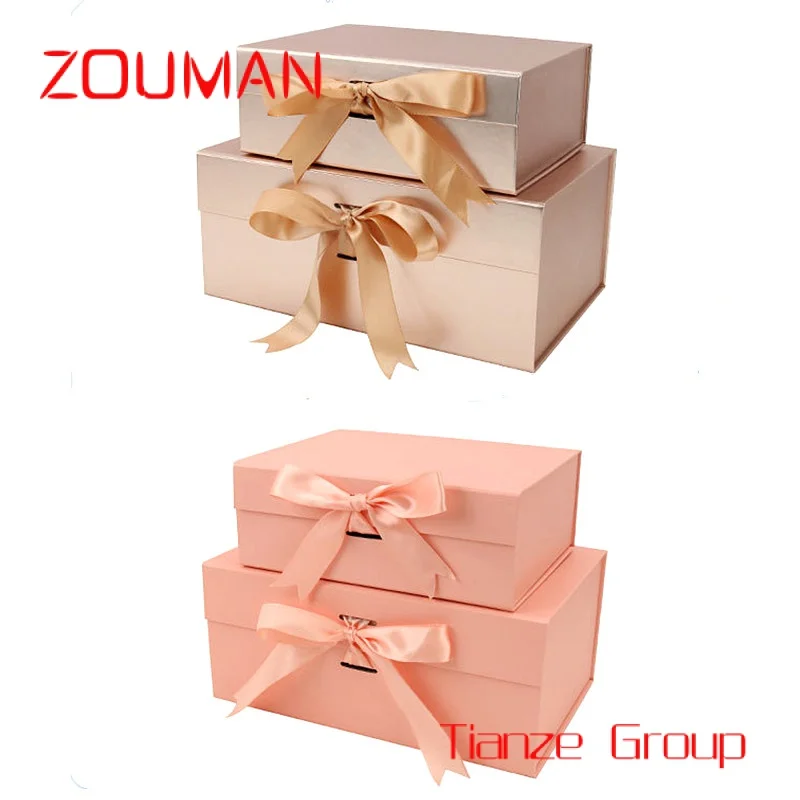 Custom , Matte Lamination Foldable Magnetic Gift Box With Handle Magnetic Closure Packaging Box