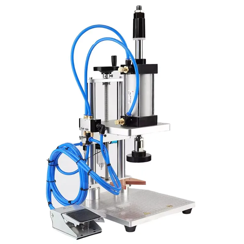 Pneumatic Plastic Glass Seasoning Bottle Press Capping Machine Perfume Vial Spray Cap Collar Pressing Machine Seal Tool