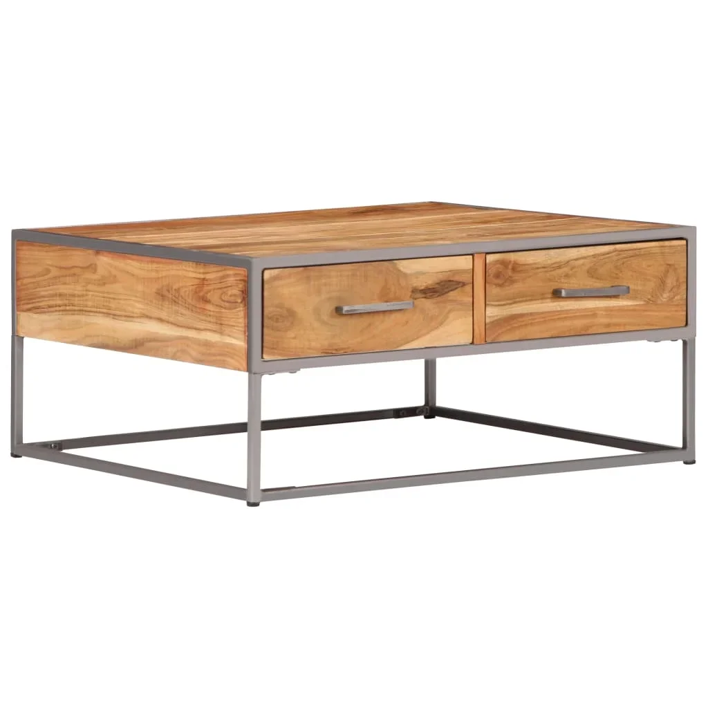 Low Table 75x75x35 cm solid acacia wood