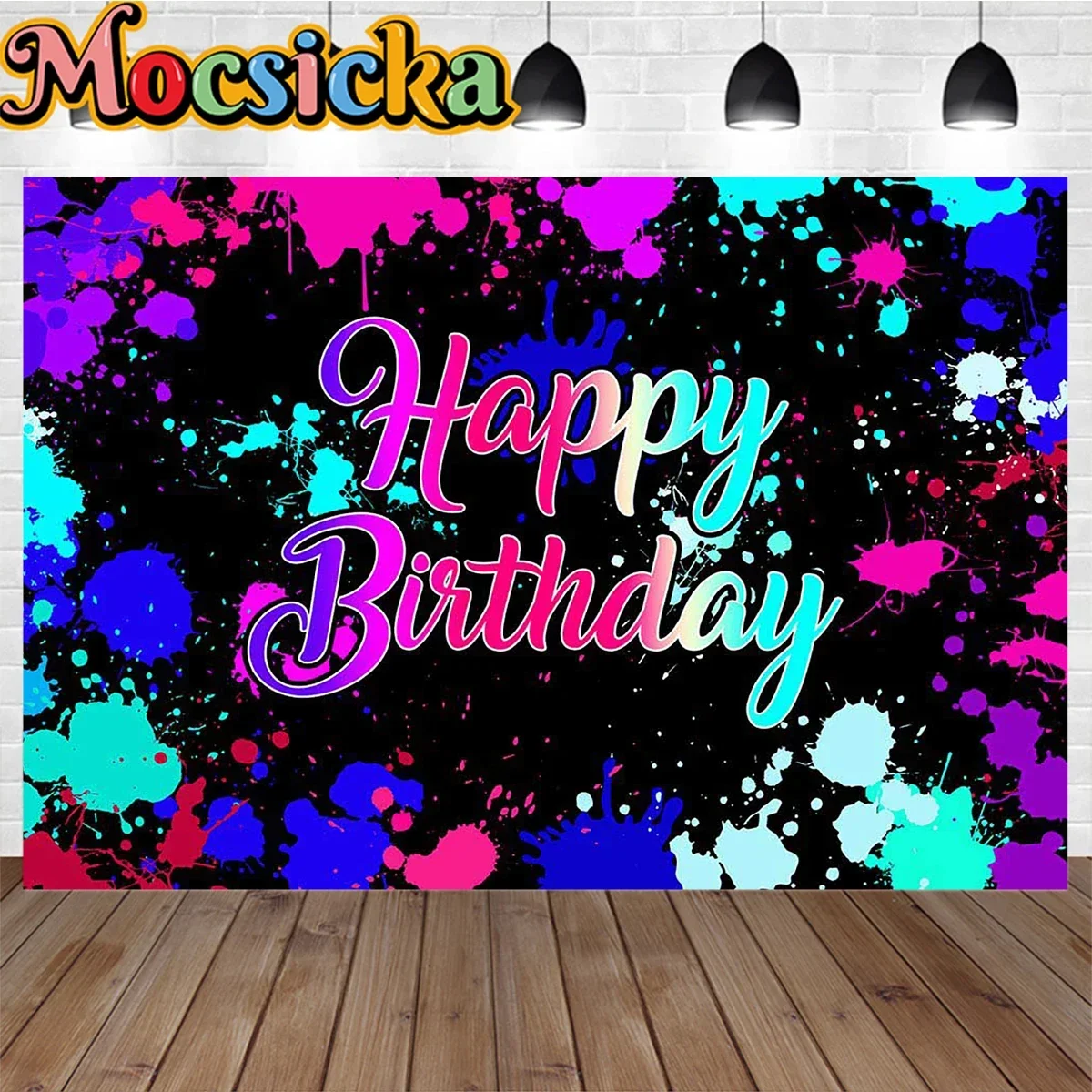 

Mocsicka Graffiti Birthday Party Decoration Photography Backdrop Art Poster Newborn Boy Girl Baby Photo Background Studio Banner