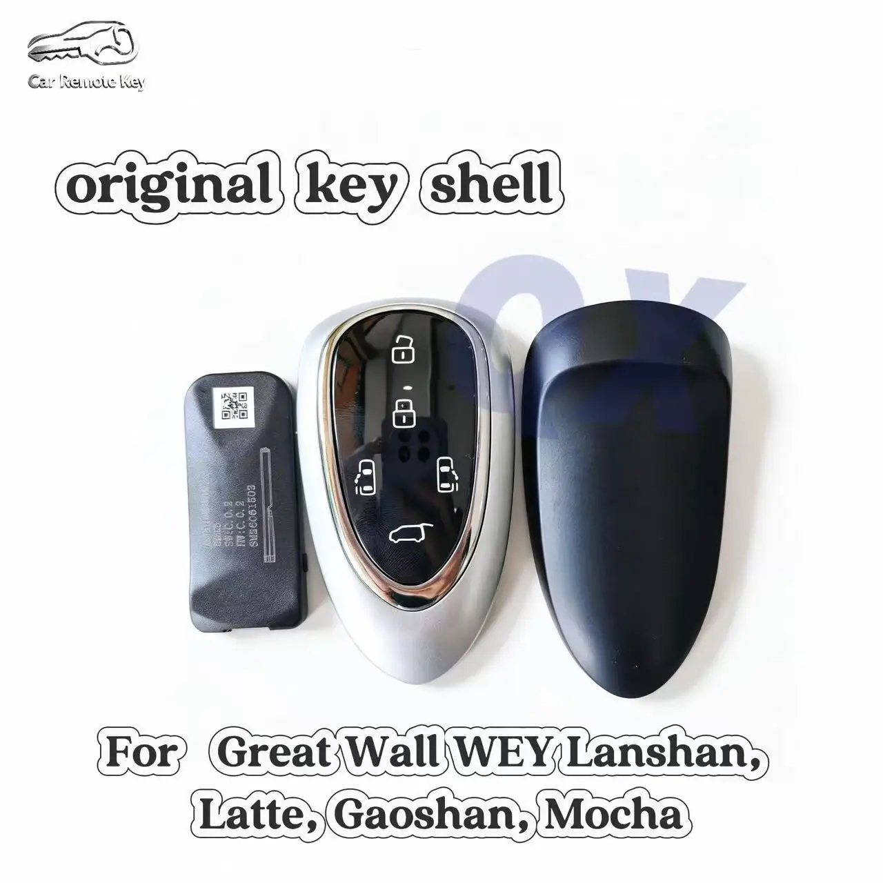Original Smart Remote Key and shell, Suitable for Great Wall WEY Lanshan, Latte, Gaoshan, Mocha，5 Buttons ID47