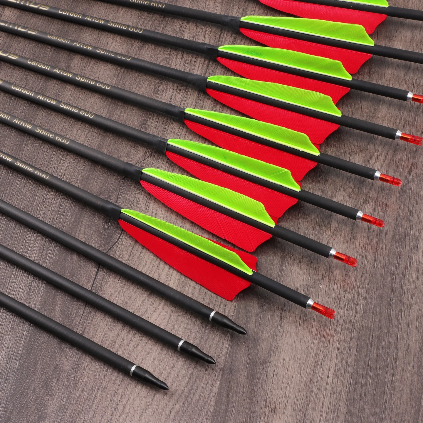 6/12pc ID4.2mm ID6.2mm Pure Carbon Arrows Spine300 350 400 500 600 700 800 900 1000 1100 1300 1500 1800 Archery Shooting Hunting