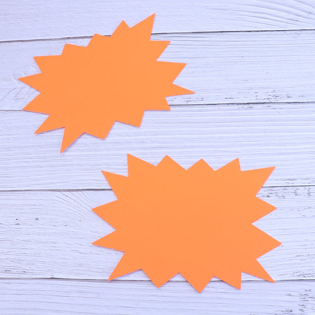 

120Pcs Explosion Shaped Fluorescent Paper Price Tags for Grocery Shop Store Yellow Orange Rosy Price Tag for Goods