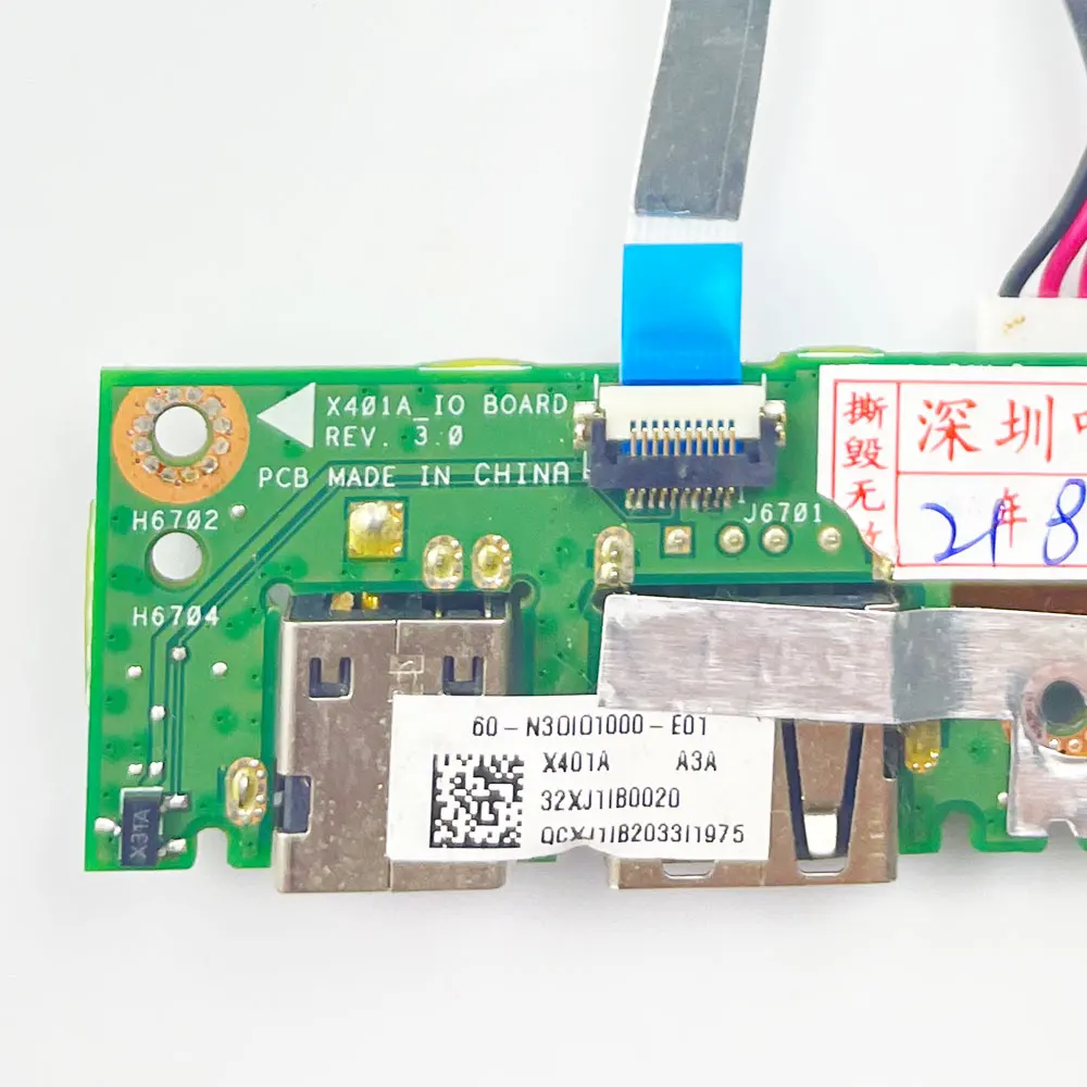 Placa de alimentación de CC para portátil ASUS, placa de DC-IN USB, X401, X401A, X401U, X501, X501A, X301, X301A