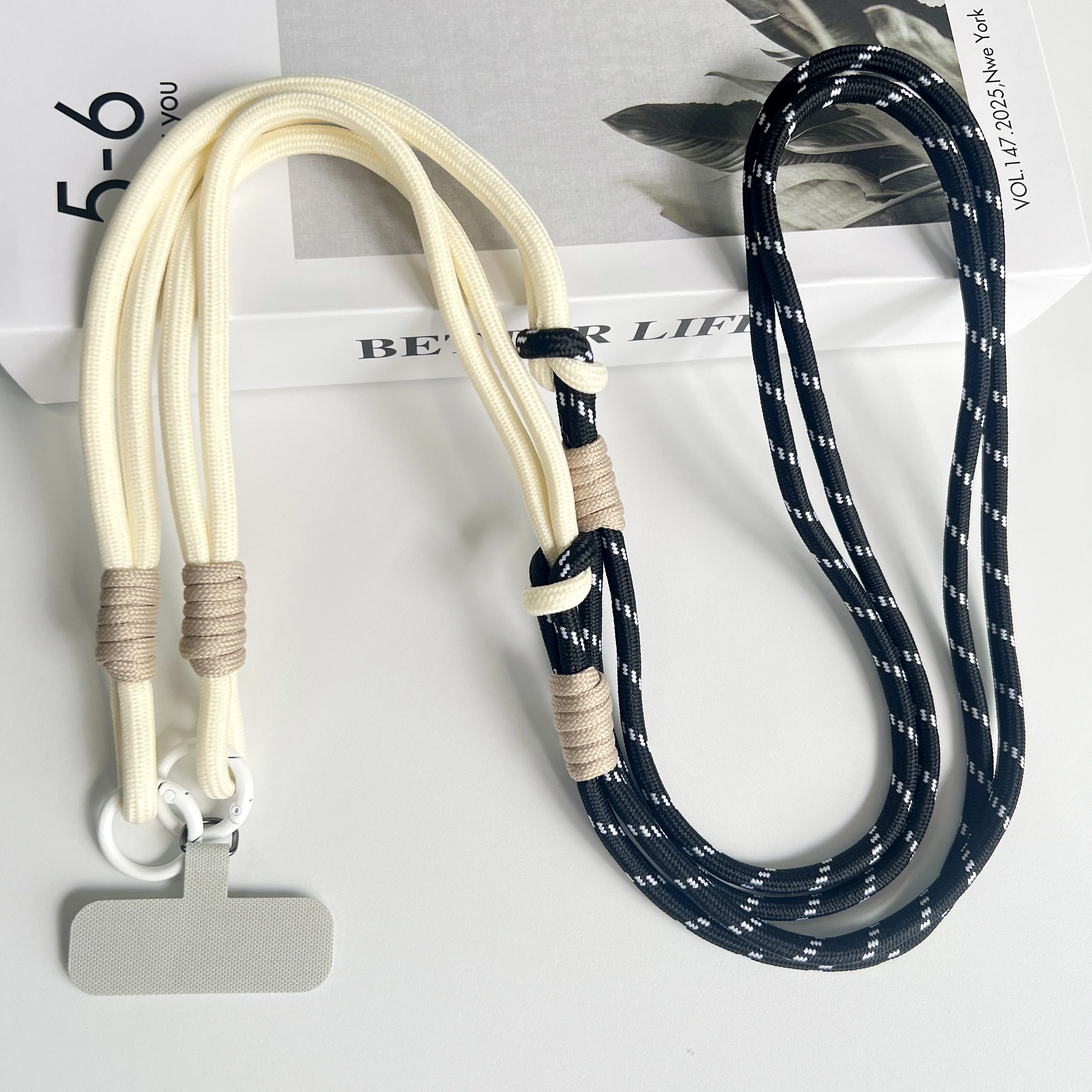Picture 6: Personalized Trend Double Color Mobile Phone Yun Universal Lanyard Diagonal Span Rope Shoulder Strap Rope Fashion Safety Rope
