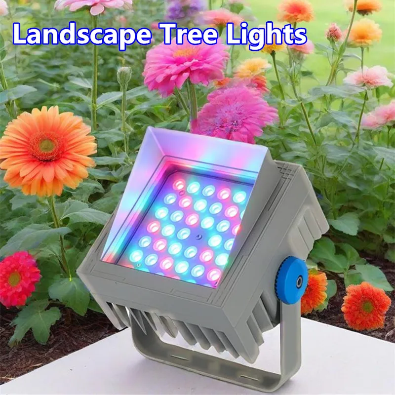 Villa Landscape Tree Lighting Colorful RGB LED Projector Lights IP65 Waterproof 9W 12W 48W 72W Garden Lawn Decor Gazebo Lighting