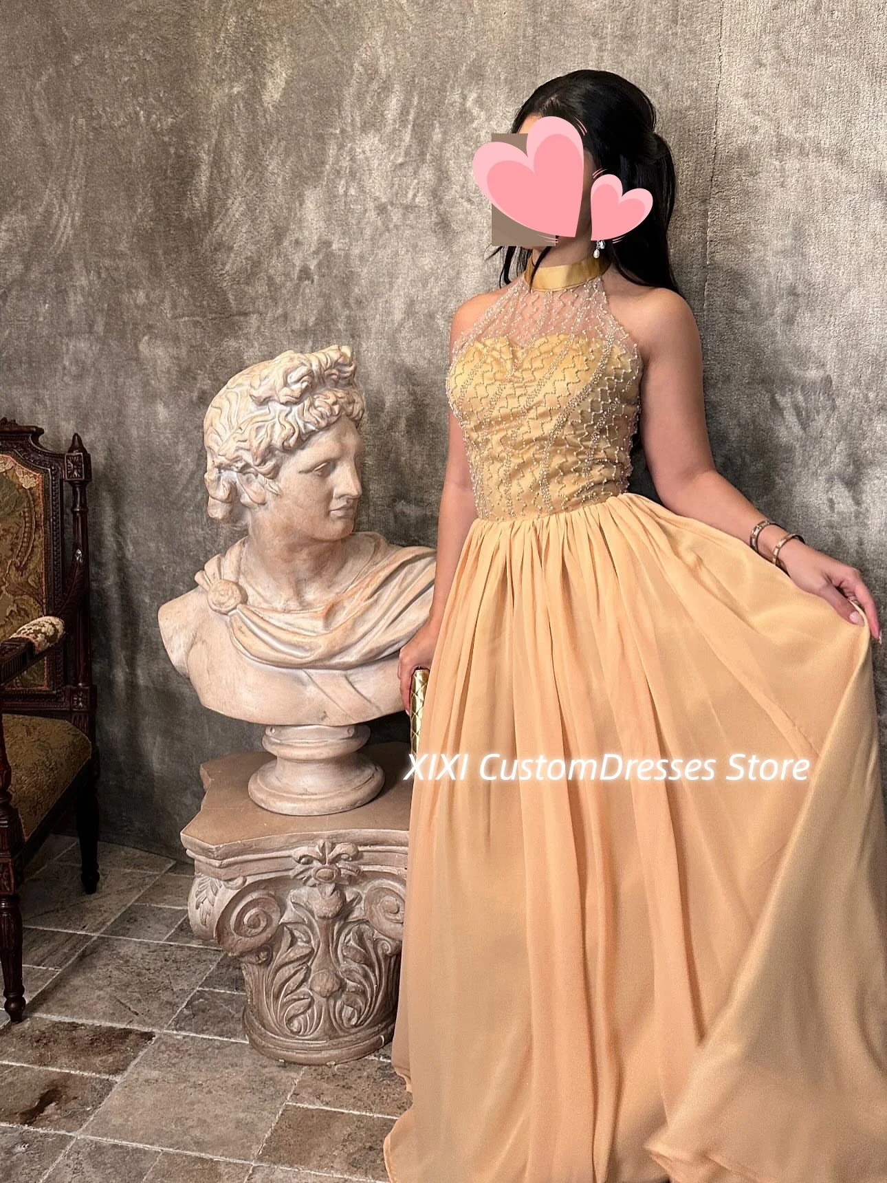 

فساتين 미פרי Женские вечерние платья трапециевидной формы с лямкой на шее и рюшами на бретельках, кружевное вечернее платье без рукавов на молнии