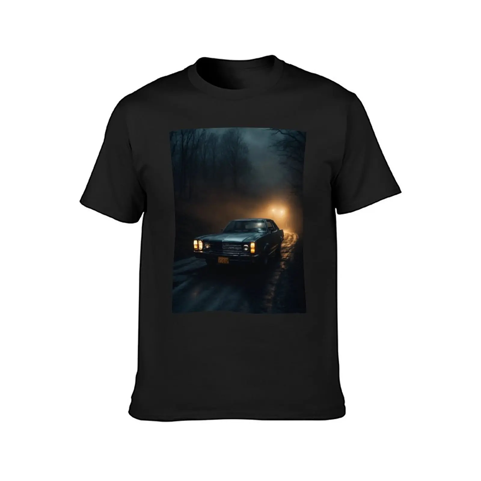 Surreal spooky road trip T-Shirt Short sleeve tee customizeds anime clothes mens white t shirts