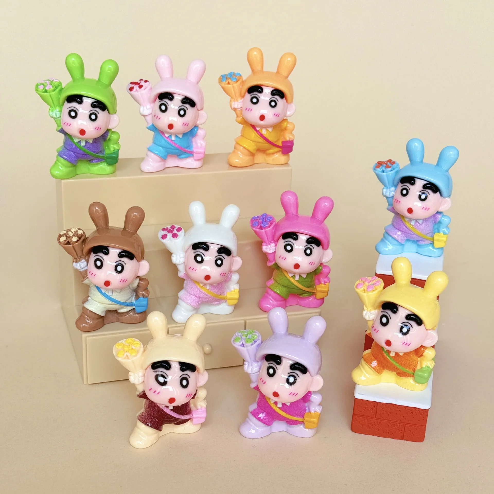 

10pcs Anime for Crayon Shin Chan Doll Creative DIY Resin Doll ornaments crafts high-end desk decorations For Christmas Gifts