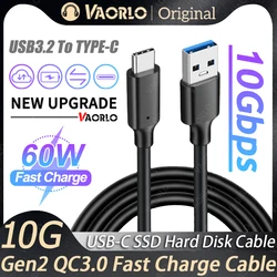 USB3.2 10Gbps Cable USB Type A To USB C 3.1/3.2 Gen2 Cable Data Transfer USB C SSD Hard Disk Cable 3A 60W QC 3.0 Fast Charging