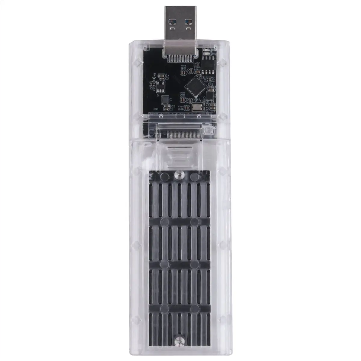 A1878Z~External M.2 NGFF SATA SSD Enclosure High Speed USB3.0 Gen1 5Gb/S Transparent SATA SSD Hard Drive Case for PC Black