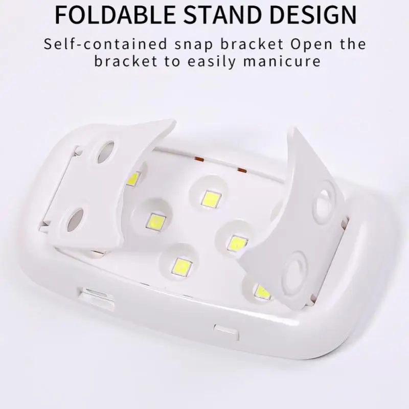 Łatwa do przenoszenia maszyna do fototerapii Uniwersalna dwufunkcyjna maszyna do fototerapii 8 W Suszarka do kleju z lustrem do makijażu i lampą do paznokci