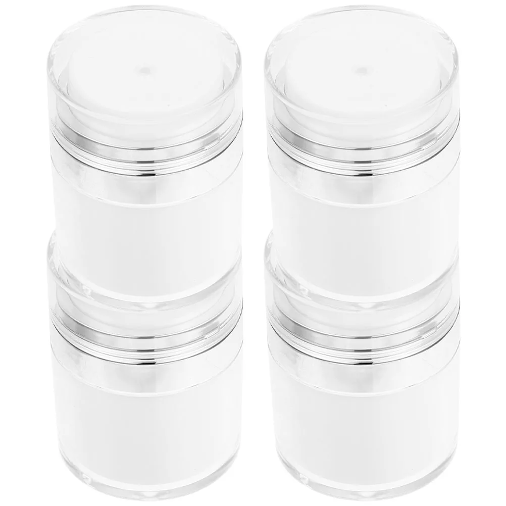 

4pcs Airless Pump Bottles Vacuum Cream Jars Containers Travel Skincare Dispenser Body Butter Lotion Jar Thickened Cap