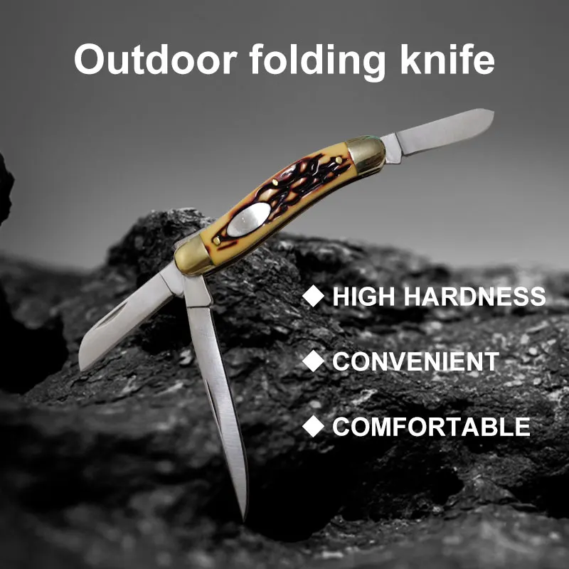 Advanced outdoor multifunctional stainless steel knife - foldable, hardened blade perfect for camping and survival in the wild