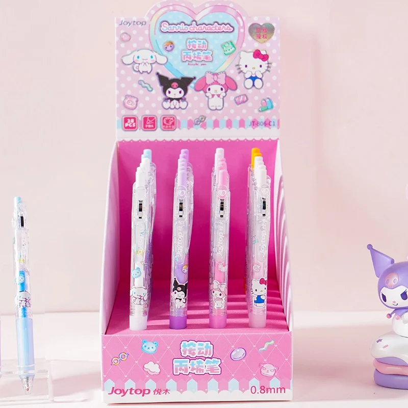 

28pcs/lot Sanrio Kuromi Melody Cinnamoroll Kitty Press Gel Pen Cute 0.8mm Colored Ink Neutral Pens Office School Supplies