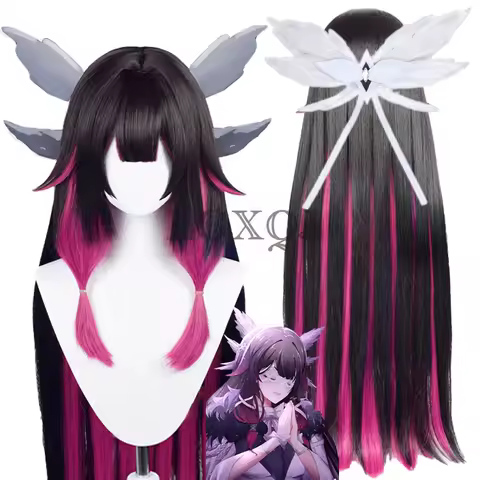 Columbina Genshin Cosplay Wig Fatui Colombina Cosplay Wigs 105cm Gradient Heat Resistant Anime Wigs + Wig Cap