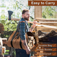 Firewood Bag Carrier Foldable Wood Carrying Bag With Handles Log Tote For Kitchen Camping Trip Christmas Gift