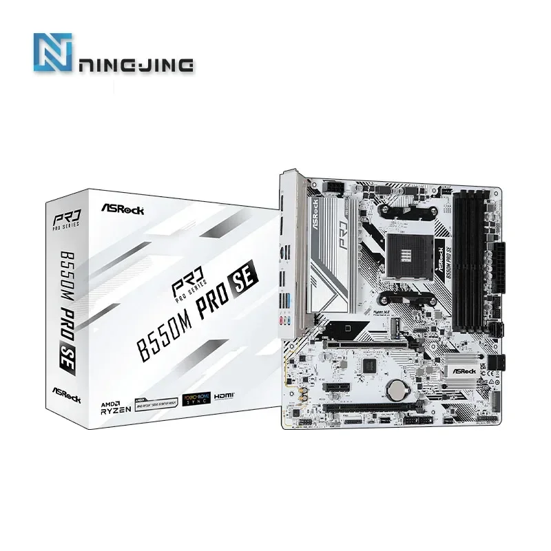 Asrock B550M Pro SE New Motherboard B550 AMD PRO565 Socket AM4  DDR4 128GB PCI-E 4.0 M.2 SATA III 4733+(OC)MHz USB 3.2