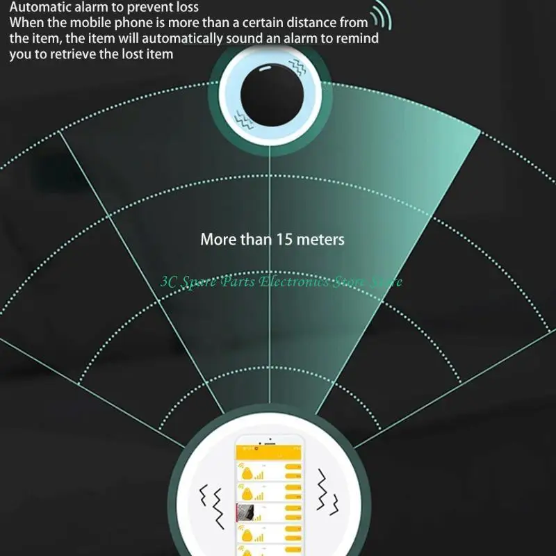 SZ Bluetooth-compatible Compatible Tracking Locator Portable Intelligent Anti-Lost Device Round Waterproof Safety Security