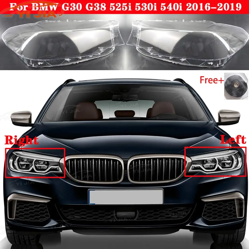

For BMW G30 G31 G38 5 Series 2016-2020 Car Glass HeadLamp Lens Caps Lampshade Shell Headlight Cover