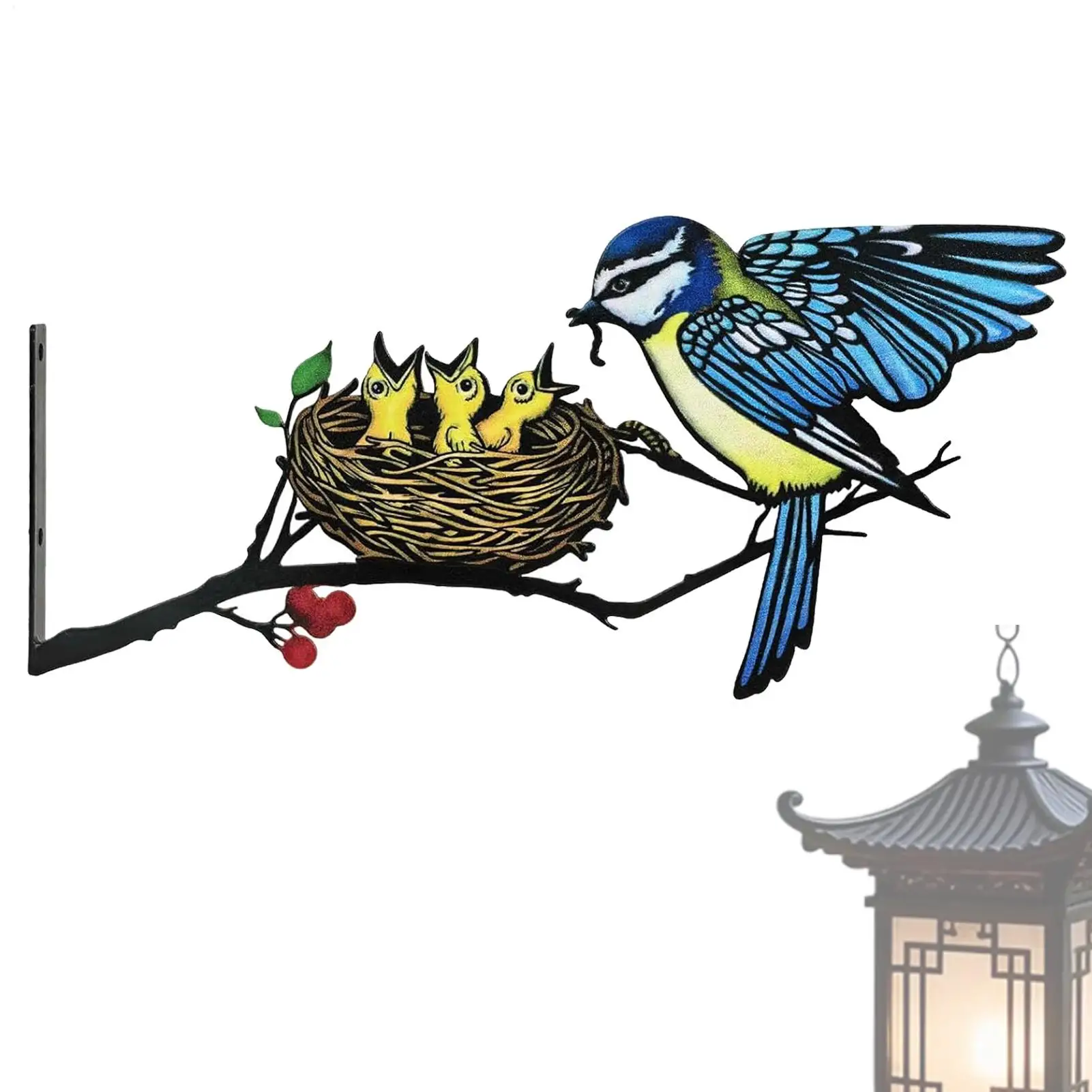 Metal Hummingbird Wall Art Decor Rustproof Weatherproof Decorative Sculptures Outdoor Metal Wall Art For Outside Garden Patio