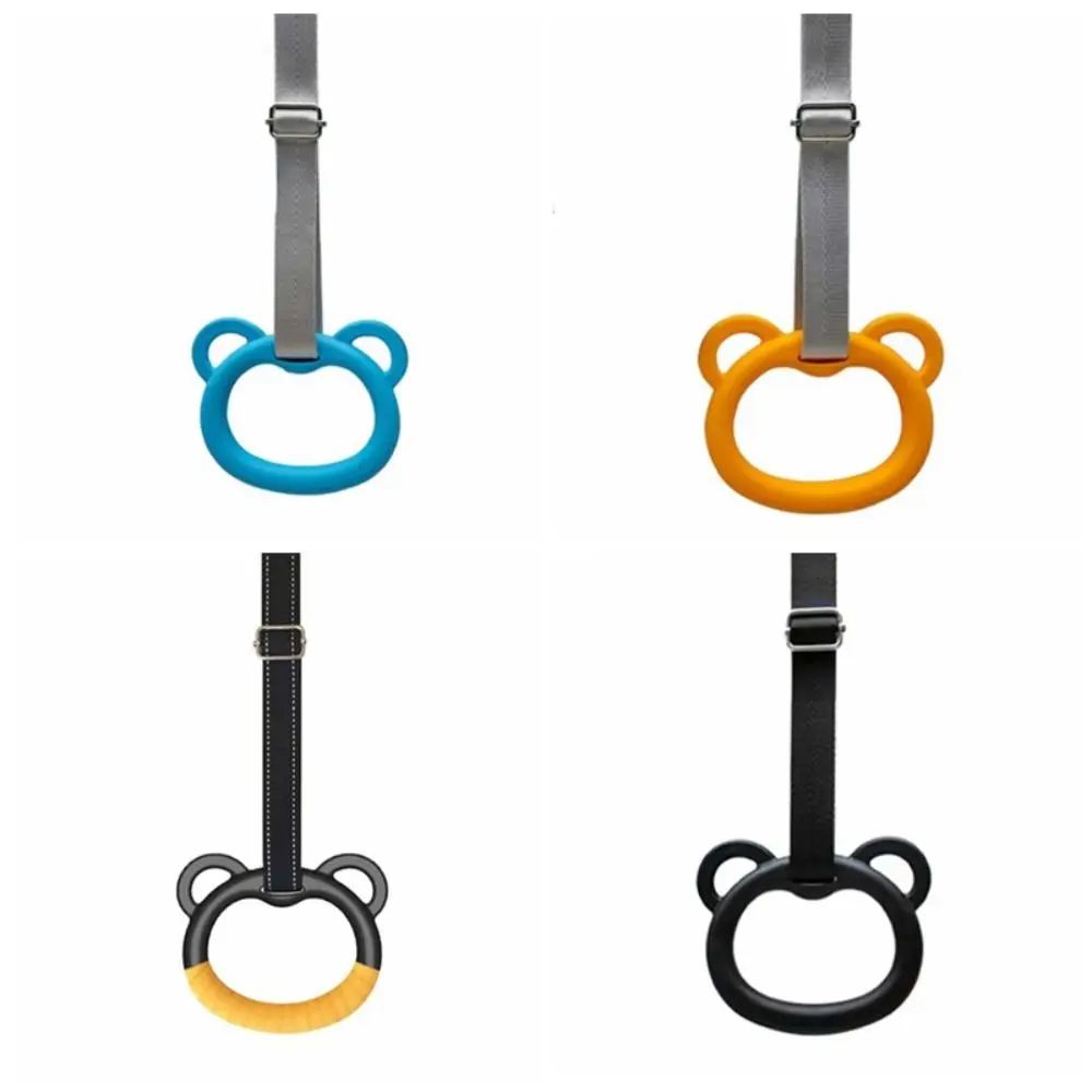 Sweat Absorption Kid Pull Up Ring Bold Metal Buckle Non-toxic Kids Swings Rings Long Service Life Cartoon Style Fitness Training