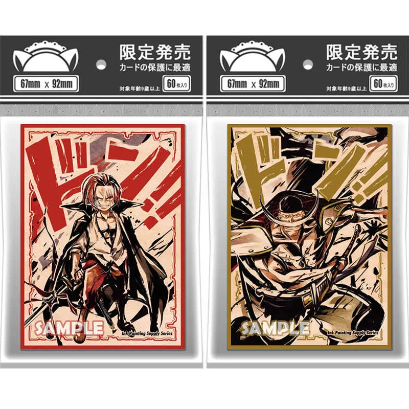

60Pcs/set One Piece Shanks Edward Newgate Flash Card Sleeve PTCG Anime Game Collection Card Protective Cover Gift Toy 67*92mm