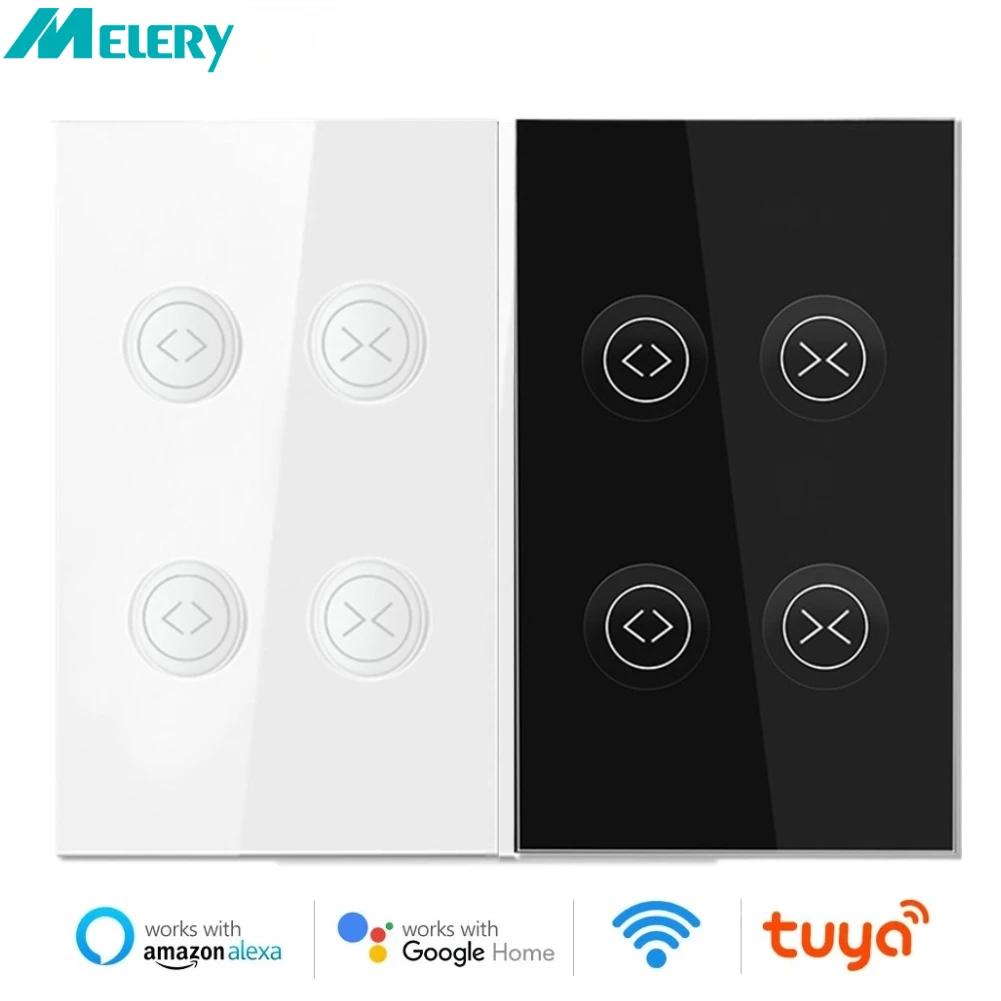 

Melery Tuya Wi-Fi умный переключатель для штор США сенсорные рулонные шторы контроллер двигателя голосовой пульт дистанционного управления от Alexa Google Home Office